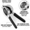 imageZulay Lemon Squeezer Stainless Steel with Premium Heavy Duty Solid Metal Squeezer Bowl and Food Grade Silicone Handles  Large Manual Citrus Press Juicer and Lime Squeezer Stainless Steel YellowBlack