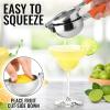 imageZulay Lemon Squeezer Stainless Steel with Premium Heavy Duty Solid Metal Squeezer Bowl and Food Grade Silicone Handles  Large Manual Citrus Press Juicer and Lime Squeezer Stainless Steel YellowOrange