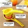 imageZulay Premium Quality Metal Orange Squeezer Citrus Juicer Manual Press for Extracting the Most Juice Possible  Orange Juicer OrangeYellow