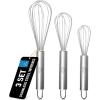 imageZulay 11Inch Stainless Steel Whisk  Balloon Whisk Kitchen Tool With Soft Silicone Handle  Thick Durable Wired Whisk Utensil For Blending Beating Whisking Frothing Stirring ampamp More BlackStainless Steel
