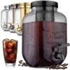 imageZulay Kitchen 1 Gallon Cold Brew Coffee Maker  Large Iced Tea ampamp Cold Brew Pitcher with ExtraThick Glass ampamp Stainless Steel Infuser  Drink ampamp Beverage Dispenser Jar with Airtight Lid ampamp Spout BlackMidnight Black