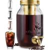 imageZulay Kitchen 1 Gallon Cold Brew Coffee Maker  Large Iced Tea ampamp Cold Brew Pitcher with ExtraThick Glass ampamp Stainless Steel Infuser  Drink ampamp Beverage Dispenser Jar with Airtight Lid ampamp Spout BlackGold