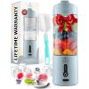 imageZulay Kitchen 18 oz Personal Blenders that Crush Ice  USBC Rechargeable Cordless Travel Blender  Portable Smoothie Blender On the Go Frozen Fruits ampamp Veggies with 6 Sharp Blades Light BlueLight Blue