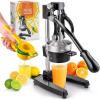 imageZulay Kitchen CastIron Orange Juice Squeezer  HeavyDuty EasytoClean Professional Citrus Juicer  Durable Stainless Steel Lemon Squeezer  Manual Citrus Press ampamp Orange Squeezer Light GreenShiny Black