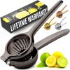 imageZulay Kitchen Lemon Squeezer Stainless Steel  Premium Quality Heavy Duty Solid Metal Squeezer Bowl  Large Manual Citrus Press Juicer and Lime Squeezer Stainless SteelBlack
