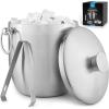 imageZulay Kitchen Stainless Steel DoubleWall Insulated Ice Bucket Kit  3 Liter