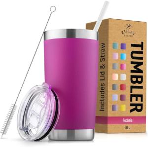 imageZulay 12 oz Insulated Coffee Mug with Lid  Stainless Steel Camping Mug Tumbler with Handle  Double Wall Vacuum Duracoated Insulated Mug For Travel Camping Office Outdoor CinnamonRedPurple