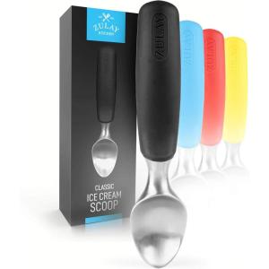 imageZulay Heavy Duty Ice Cream Scoop  Stainless Steel Ice Cream Scooper With NonSlip Rubber Grip  Durable Ice Cream Spade  AntiThaw Icecream Scoup For Frozen Ice Cream ampamp Gelato BlueBlack
