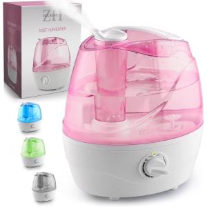 imageZulay Home Cool Mist Humidifiers For Bedroom 22L Water Tank  Quiet Ultrasonic Humidifiers For Large Room with Auto Shutoff Feature  Air Humidifier For Plants Nursery Kids Room GrayPink