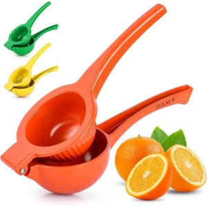 imageZulay Premium Quality Metal Orange Squeezer Citrus Juicer Manual Press for Extracting the Most Juice Possible  Orange Juicer OrangeOrange