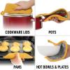 imageZulay 1Pack Pot Holders for Kitchen Heat Resistant Cotton  7x7 Inch Hot Pot Holder Set  Quilted Terry Cloth Potholders for Kitchens  Washable Potholder for Cooking ampamp Baking AquaSunny Yellow