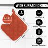 imageZulay 1Pack Pot Holders for Kitchen Heat Resistant Cotton  7x7 Inch Hot Pot Holder Set  Quilted Terry Cloth Potholders for Kitchens  Washable Potholder for Cooking ampamp Baking AquaPumpkin Orange