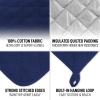 imageZulay 1Pack Pot Holders for Kitchen Heat Resistant Cotton  7x7 Inch Hot Pot Holder Set  Quilted Terry Cloth Potholders for Kitchens  Washable Potholder for Cooking ampamp Baking AquaNavy Blue