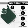 imageZulay 1Pack Pot Holders for Kitchen Heat Resistant Cotton  7x7 Inch Hot Pot Holder Set  Quilted Terry Cloth Potholders for Kitchens  Washable Potholder for Cooking ampamp Baking AquaForest Green