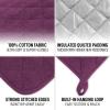 imageZulay 1Pack Pot Holders for Kitchen Heat Resistant Cotton  7x7 Inch Hot Pot Holder Set  Quilted Terry Cloth Potholders for Kitchens  Washable Potholder for Cooking ampamp Baking AquaPurple