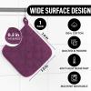 imageZulay 1Pack Pot Holders for Kitchen Heat Resistant Cotton  7x7 Inch Hot Pot Holder Set  Quilted Terry Cloth Potholders for Kitchens  Washable Potholder for Cooking ampamp Baking AquaPurple