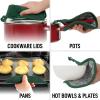 imageZulay 1Pack Pot Holders for Kitchen Heat Resistant Cotton  7x7 Inch Hot Pot Holder Set  Quilted Terry Cloth Potholders for Kitchens  Washable Potholder for Cooking ampamp Baking AquaForest Green