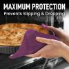 imageZulay 1Pack Pot Holders for Kitchen Heat Resistant Cotton  7x7 Inch Hot Pot Holder Set  Quilted Terry Cloth Potholders for Kitchens  Washable Potholder for Cooking ampamp Baking AquaPurple