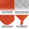 imageZulay 1Pack Pot Holders for Kitchen Heat Resistant Cotton  7x7 Inch Hot Pot Holder Set  Quilted Terry Cloth Potholders for Kitchens  Washable Potholder for Cooking ampamp Baking AquaPumpkin Orange