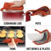 imageZulay 1Pack Pot Holders for Kitchen Heat Resistant Cotton  7x7 Inch Hot Pot Holder Set  Quilted Terry Cloth Potholders for Kitchens  Washable Potholder for Cooking ampamp Baking AquaPumpkin Orange