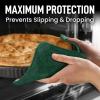 imageZulay 1Pack Pot Holders for Kitchen Heat Resistant Cotton  7x7 Inch Hot Pot Holder Set  Quilted Terry Cloth Potholders for Kitchens  Washable Potholder for Cooking ampamp Baking AquaForest Green