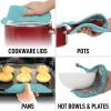 imageZulay 1Pack Pot Holders for Kitchen Heat Resistant Cotton  7x7 Inch Hot Pot Holder Set  Quilted Terry Cloth Potholders for Kitchens  Washable Potholder for Cooking ampamp Baking AquaAqua Sky
