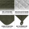 imageZulay 1Pack Pot Holders for Kitchen Heat Resistant Cotton  7x7 Inch Hot Pot Holder Set  Quilted Terry Cloth Potholders for Kitchens  Washable Potholder for Cooking ampamp Baking AquaOlive Green