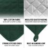 imageZulay 1Pack Pot Holders for Kitchen Heat Resistant Cotton  7x7 Inch Hot Pot Holder Set  Quilted Terry Cloth Potholders for Kitchens  Washable Potholder for Cooking ampamp Baking AquaForest Green