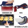 imageZulay 1Pack Pot Holders for Kitchen Heat Resistant Cotton  7x7 Inch Hot Pot Holder Set  Quilted Terry Cloth Potholders for Kitchens  Washable Potholder for Cooking ampamp Baking AquaNavy Blue