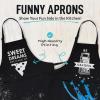 imageZulay 2Pack Funny Aprons for Men ampamp Women  Kitchen Aprons with Adjustable Neck Strap ampamp 2 Large PocketsCheese Puns
