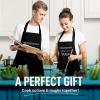 imageZulay 2Pack Funny Aprons for Men ampamp Women  Kitchen Aprons with Adjustable Neck Strap ampamp 2 Large PocketsHusband  Wife
