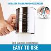 imageZulay 3 Cup Stainless Steel Flour Sifter  Fine Mesh Rotary Hand Crank Flour Sifter with Agitator Wire Loop For Baking Cakes Pastries Pies Cupcakes and Desserts