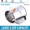 imageZulay 3 Cup Stainless Steel Flour Sifter  Fine Mesh Rotary Hand Crank Flour Sifter with Agitator Wire Loop For Baking Cakes Pastries Pies Cupcakes and Desserts