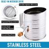 imageZulay 3 Cup Stainless Steel Flour Sifter  Fine Mesh Rotary Hand Crank Flour Sifter with Agitator Wire Loop For Baking Cakes Pastries Pies Cupcakes and Desserts