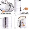 imageZulay 3 Cup Stainless Steel Flour Sifter  Fine Mesh Rotary Hand Crank Flour Sifter with Agitator Wire Loop For Baking Cakes Pastries Pies Cupcakes and Desserts