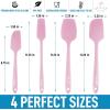 imageZulay 4pcs Silicone Spatula Set  Heat Resistant Silicone Tools for Cooking Baking ampamp Mixing  One Piece Design Spatulas for NonStick Cookware  Durable Stainless Steel Core Pink