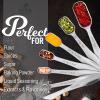 imageZulay Heavy Duty Stainless Steel Measuring Spoons with Easy to Read Slim Design for Narrow Spice Jars 6 Piece Measuring Spoons with Etched Markings ampamp Removable Clasp Table Spoons Measuring Spoon7 Piece
