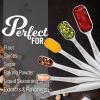 imageZulay Heavy Duty Stainless Steel Measuring Spoons with Easy to Read Slim Design for Narrow Spice Jars 6 Piece Measuring Spoons with Etched Markings ampamp Removable Clasp Table Spoons Measuring Spoon6 Piece