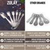 imageZulay Heavy Duty Stainless Steel Measuring Spoons with Easy to Read Slim Design for Narrow Spice Jars 6 Piece Measuring Spoons with Etched Markings ampamp Removable Clasp Table Spoons Measuring Spoon6 Piece