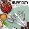 imageZulay Heavy Duty Stainless Steel Measuring Spoons with Easy to Read Slim Design for Narrow Spice Jars 6 Piece Measuring Spoons with Etched Markings ampamp Removable Clasp Table Spoons Measuring Spoon6 Piece