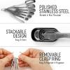 imageZulay Heavy Duty Stainless Steel Measuring Spoons with Easy to Read Slim Design for Narrow Spice Jars 6 Piece Measuring Spoons with Etched Markings ampamp Removable Clasp Table Spoons Measuring Spoon7 Piece