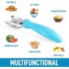 imageZulay Ice Cream Scoop With Soft Easy Grip Handle  Ice Cream Scooper With Builtin Lid Opener  Heavy Duty Icecream Scoop With NonSlip Handle For Soft ampamp Hard Ice Cream BlueBlue