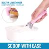 imageZulay Ice Cream Scoop With Soft Easy Grip Handle  Ice Cream Scooper With Builtin Lid Opener  Heavy Duty Icecream Scoop With NonSlip Handle For Soft ampamp Hard Ice Cream BluePink