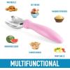 imageZulay Ice Cream Scoop With Soft Easy Grip Handle  Ice Cream Scooper With Builtin Lid Opener  Heavy Duty Icecream Scoop With NonSlip Handle For Soft ampamp Hard Ice Cream BluePink