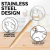 imageZulay Kitchen 13 Inch Danish Dough Whisk  Large Wooden Danish Whisk For Dough With Stainless Steel Ring  Traditional Dutch Whisk Baking Tool For Bread Batter Cake Pastry Acacia WoodAcacia