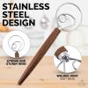 imageZulay Kitchen 13 Inch Danish Dough Whisk  Large Wooden Danish Whisk For Dough With Stainless Steel Ring  Traditional Dutch Whisk Baking Tool For Bread Batter Cake Pastry Acacia WoodCarbonized Ashwood
