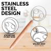 imageZulay Kitchen 13 Inch Danish Dough Whisk  Large Wooden Danish Whisk For Dough With Stainless Steel Ring  Traditional Dutch Whisk Baking Tool For Bread Batter Cake Pastry Acacia WoodRubber Wood
