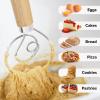 imageZulay Kitchen 13 Inch Danish Dough Whisk  Large Wooden Danish Whisk For Dough With Stainless Steel Ring  Traditional Dutch Whisk Baking Tool For Bread Batter Cake Pastry Acacia WoodRubberwood