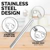 imageZulay Kitchen 13 Inch Danish Dough Whisk  Large Wooden Danish Whisk For Dough With Stainless Steel Ring  Traditional Dutch Whisk Baking Tool For Bread Batter Cake Pastry Acacia WoodStainless Steel