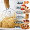imageZulay Kitchen 13 Inch Danish Dough Whisk  Large Wooden Danish Whisk For Dough With Stainless Steel Ring  Traditional Dutch Whisk Baking Tool For Bread Batter Cake Pastry Acacia WoodAcacia